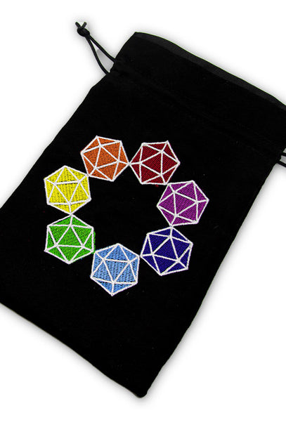 Rainbow D20 Dice Bag