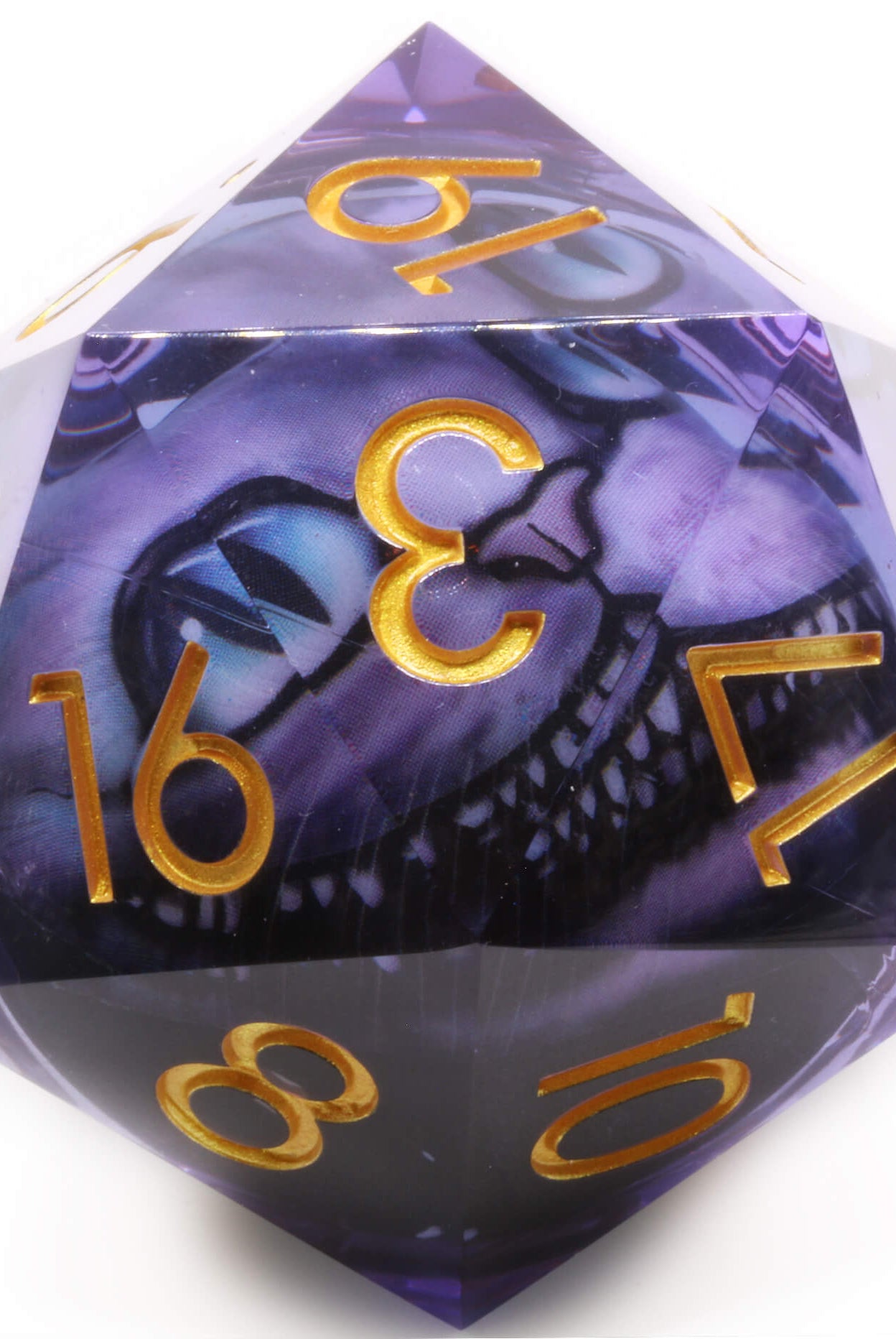 Giant Liquid Core D20 Wicked Kitty Dice