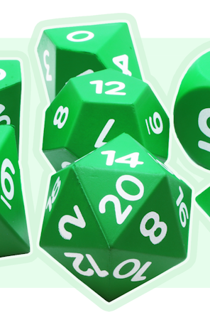 Giant Foam Dice Set Green at Dark Elf Dice