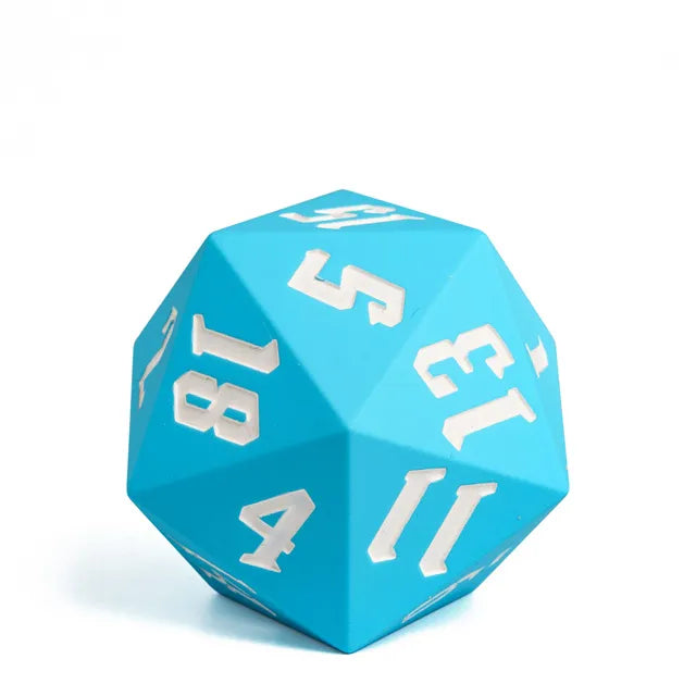 55mm d20 dice made from blue silcone
