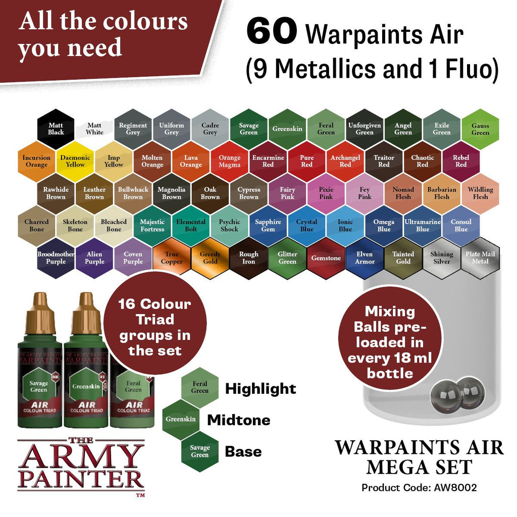 All the paint  colors Warpaints: Air MEGA Set