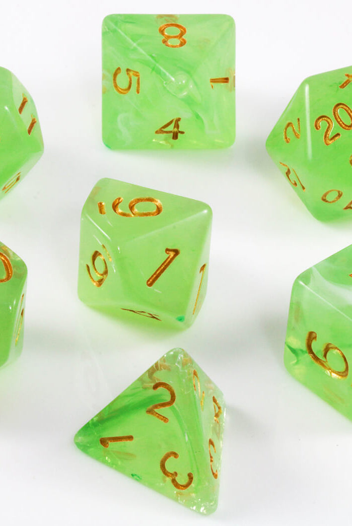 green rpg dice