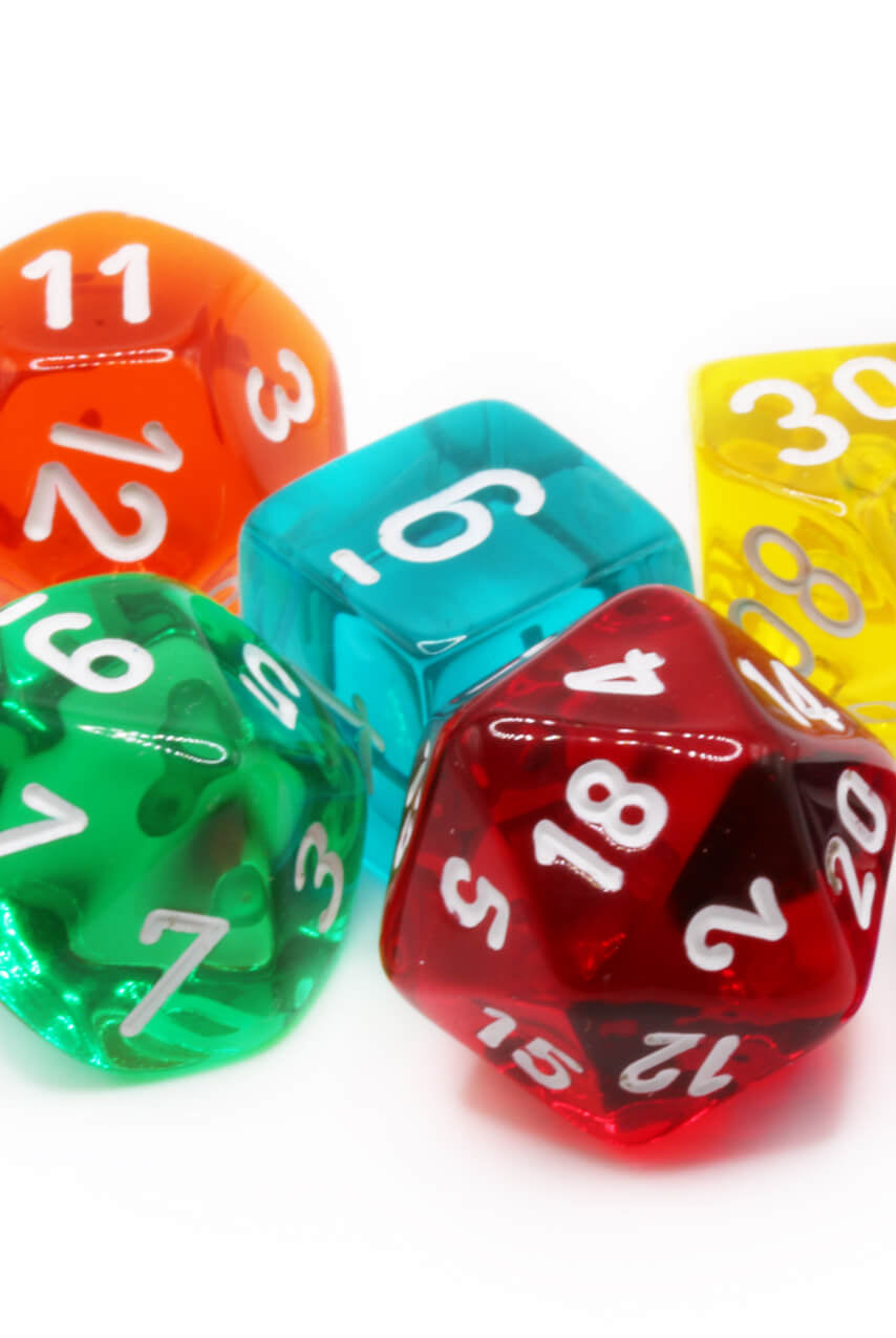 Chessex translucent dice on sale at Dark Elf Dice