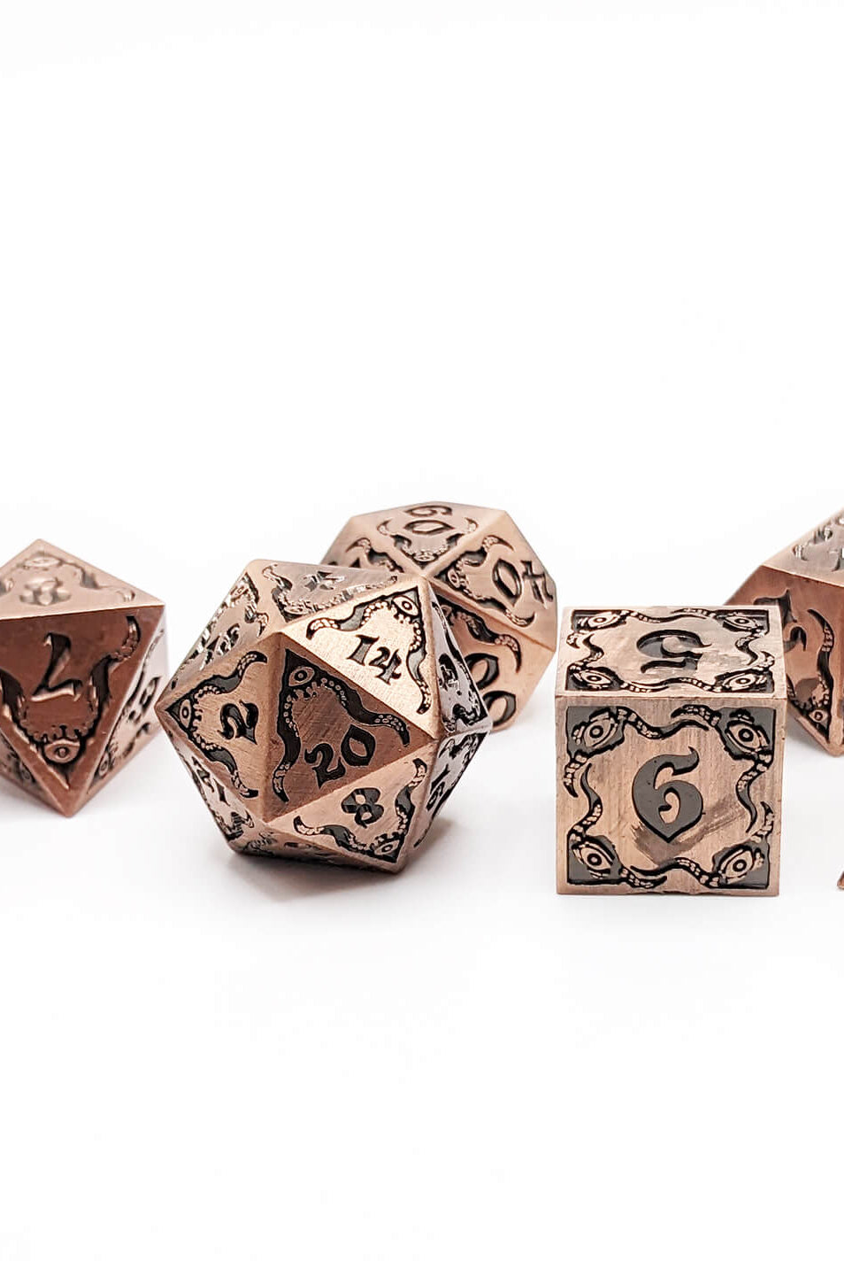 Cthulhu metal game dice antique copper set