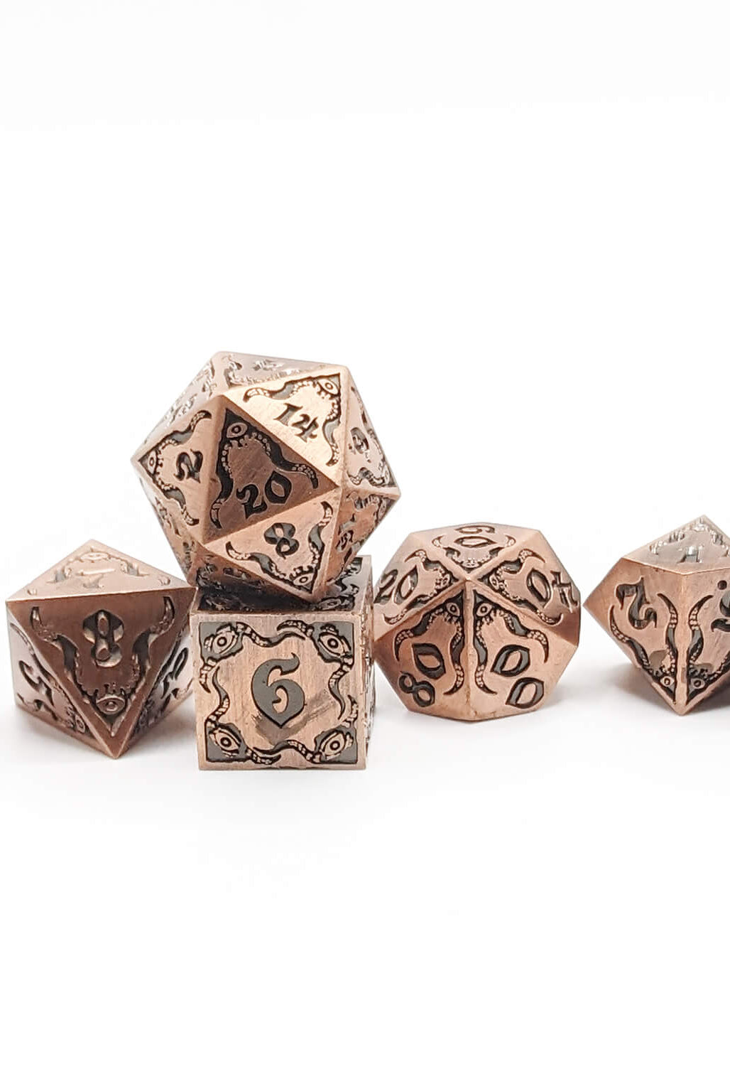 Metal dice cthulhu symbols