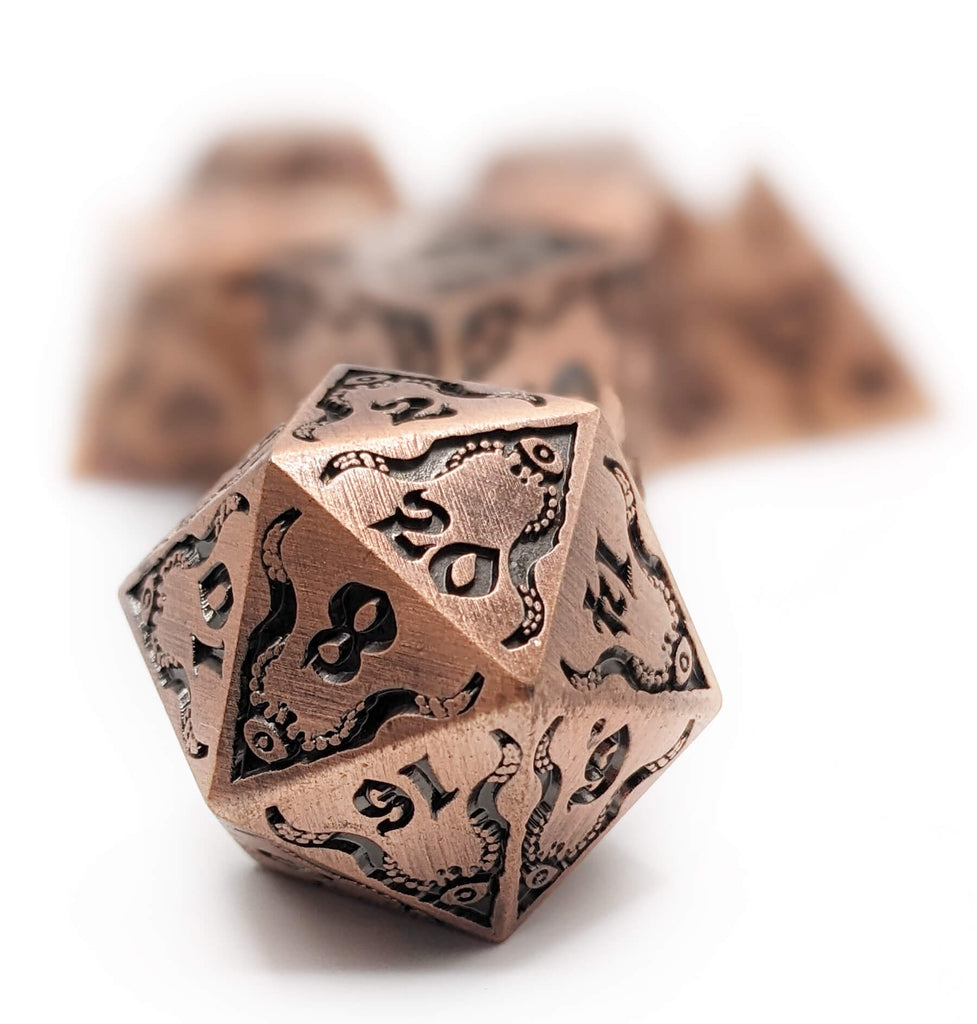 Cthulhu metal dice anitque copper