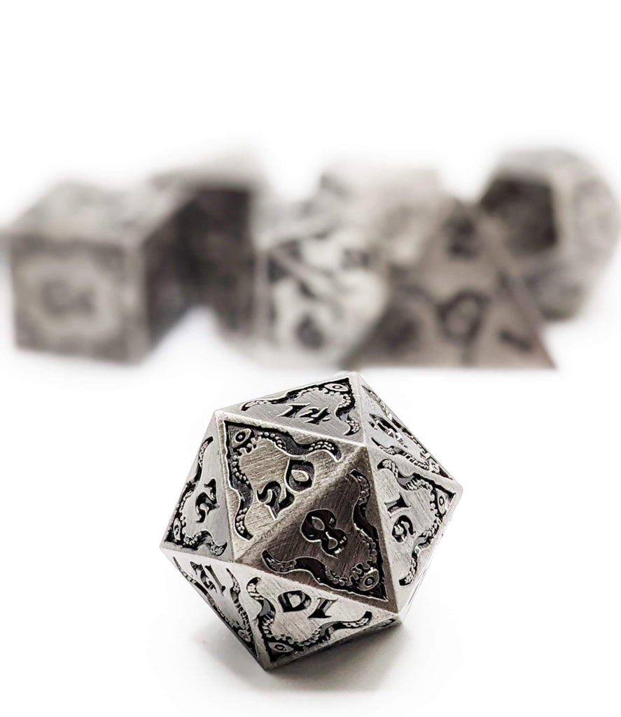 Cthulhu Metal Dice (Antique Silver)