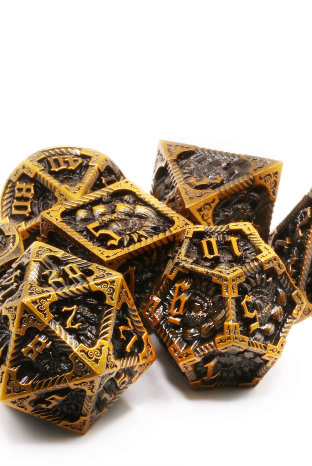 Dark Elf Dice metal dragon dice for ttrpg games