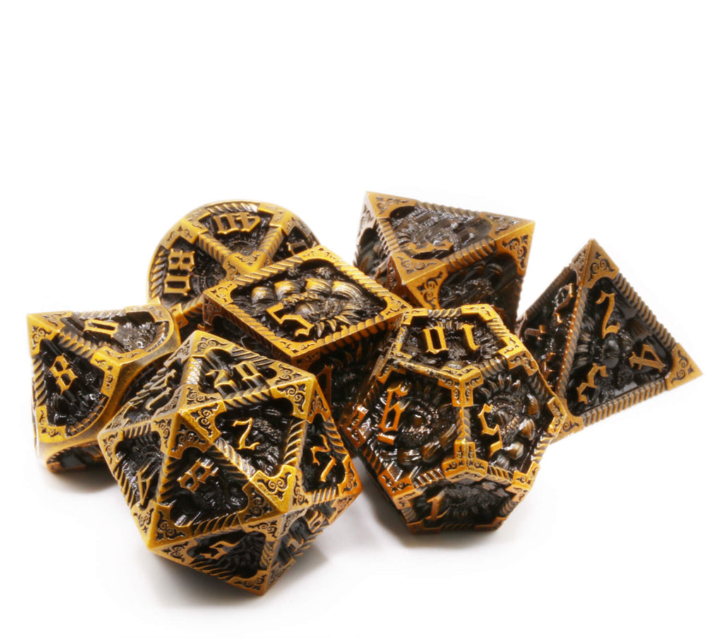 Dark Elf Dice metal dragon dice for ttrpg games