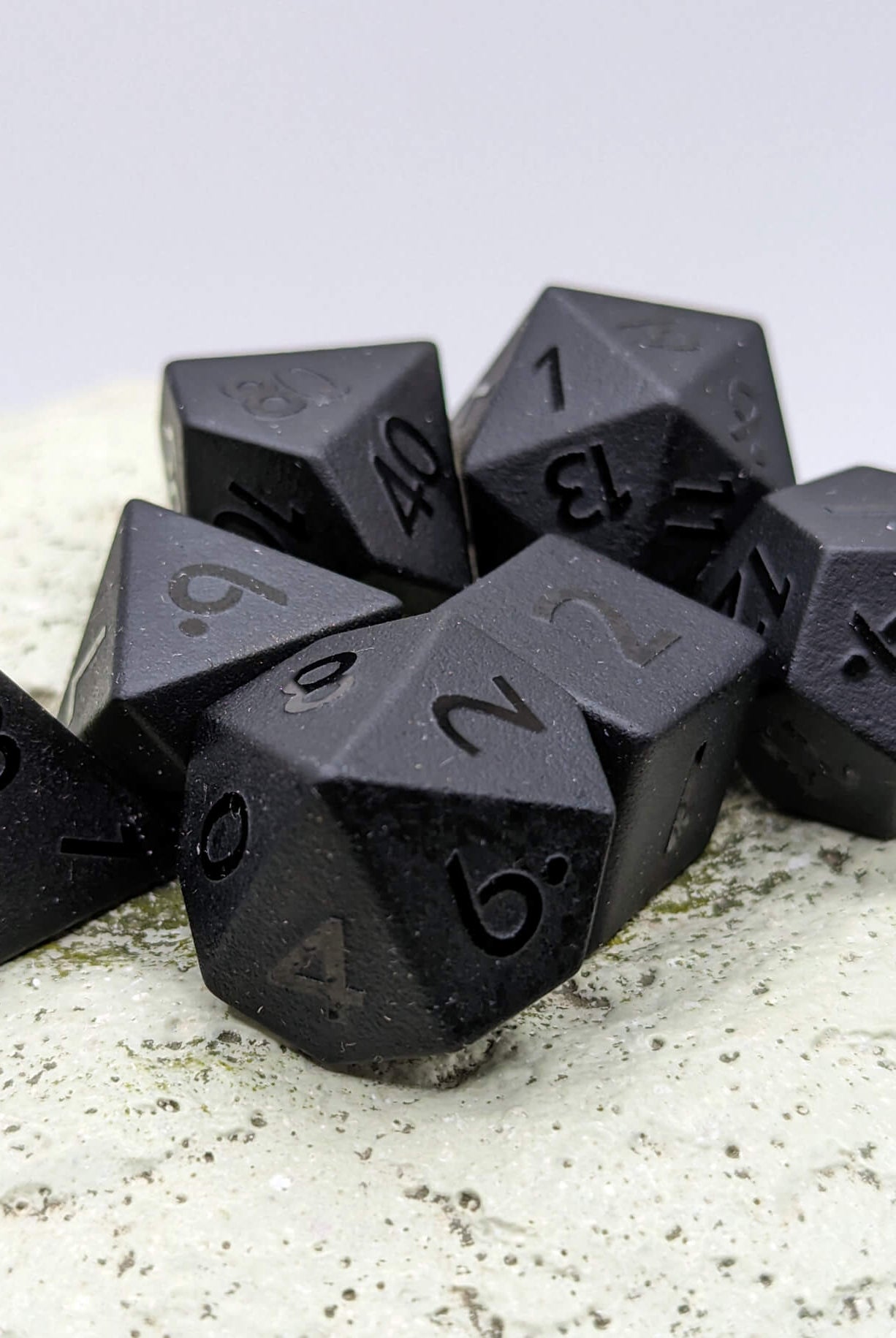 Black Gemstone dice set obsidian