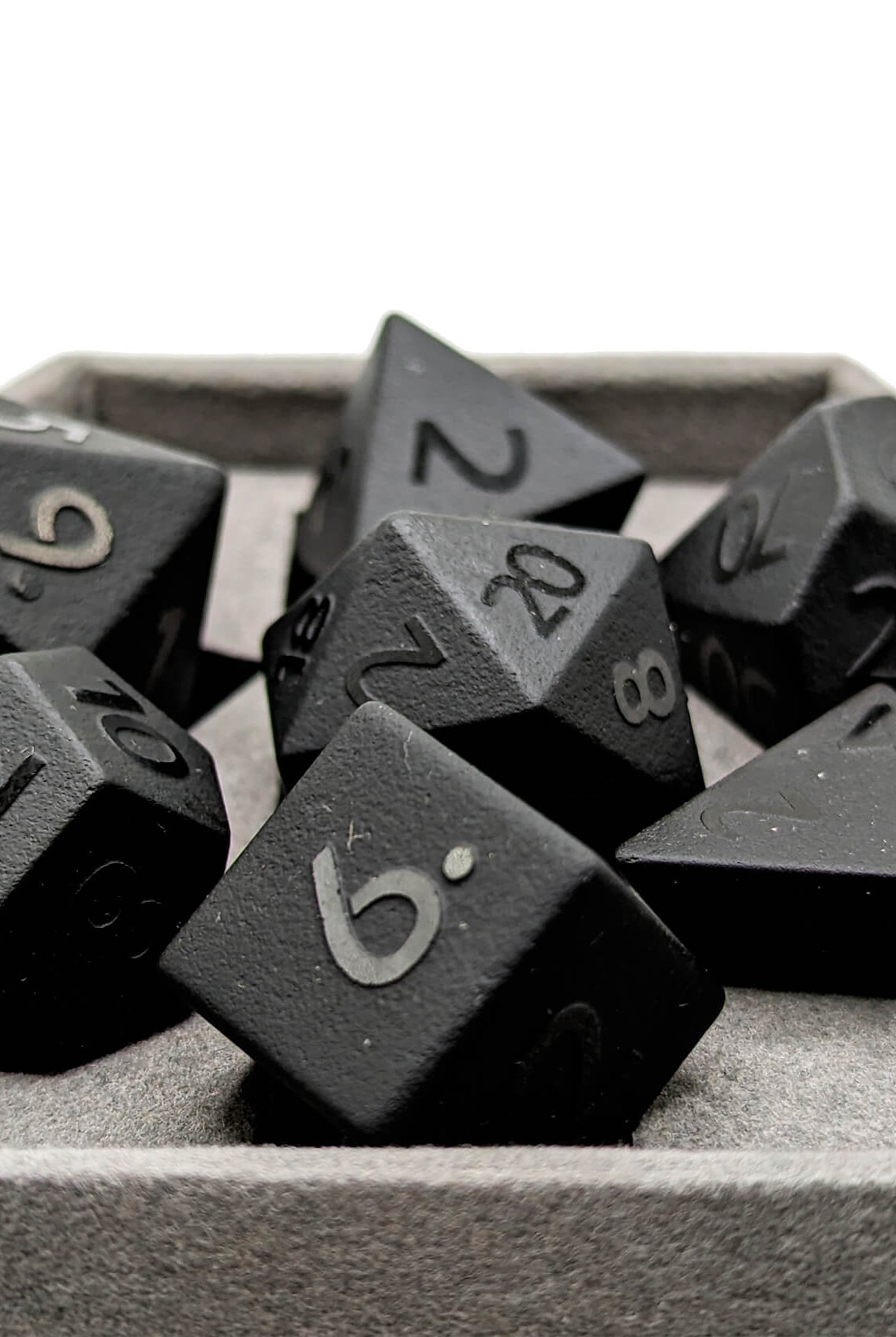 Black Obsidian gemstone dice for dnd games