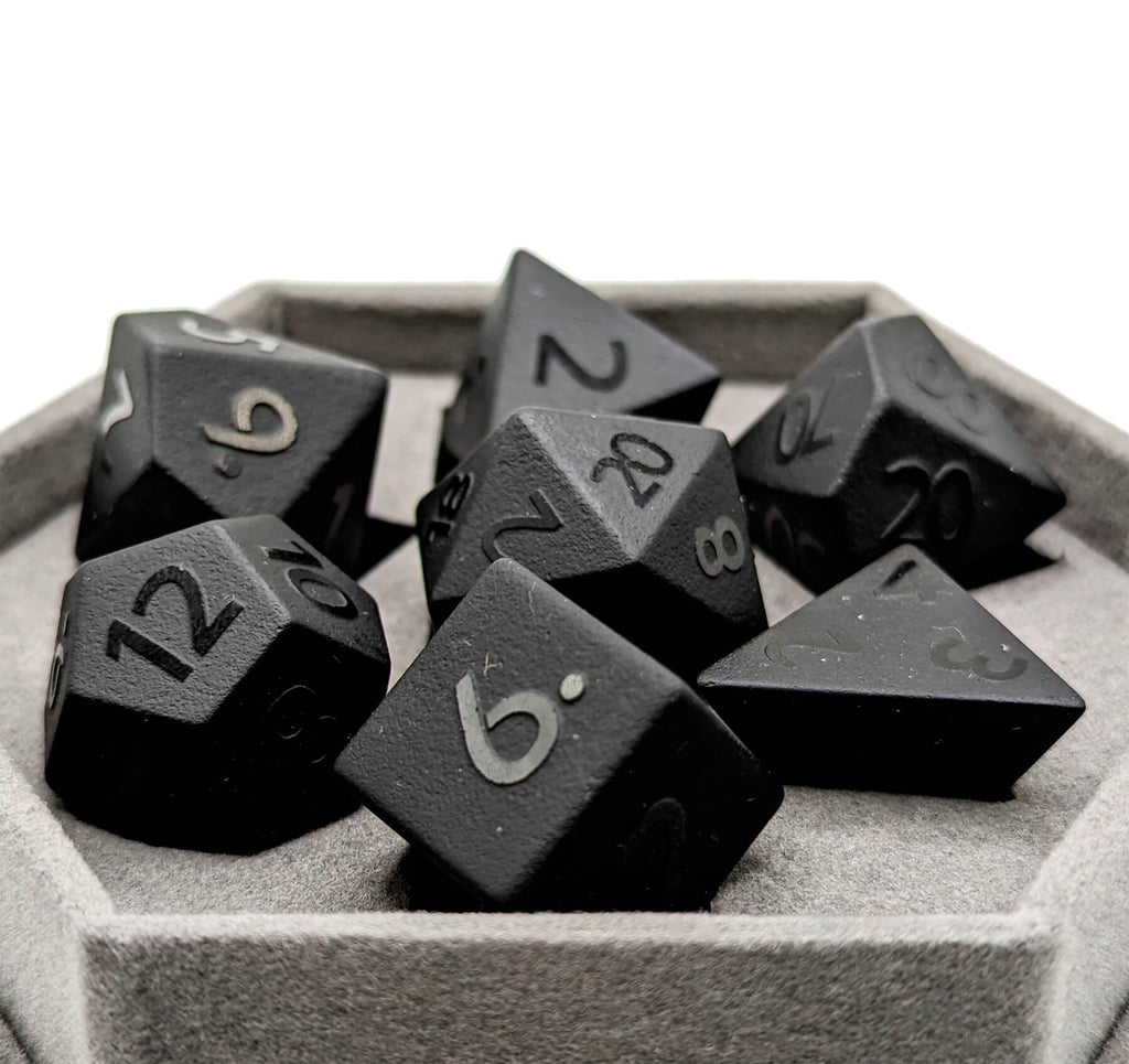 Black Obsidian gemstone dice for dnd games