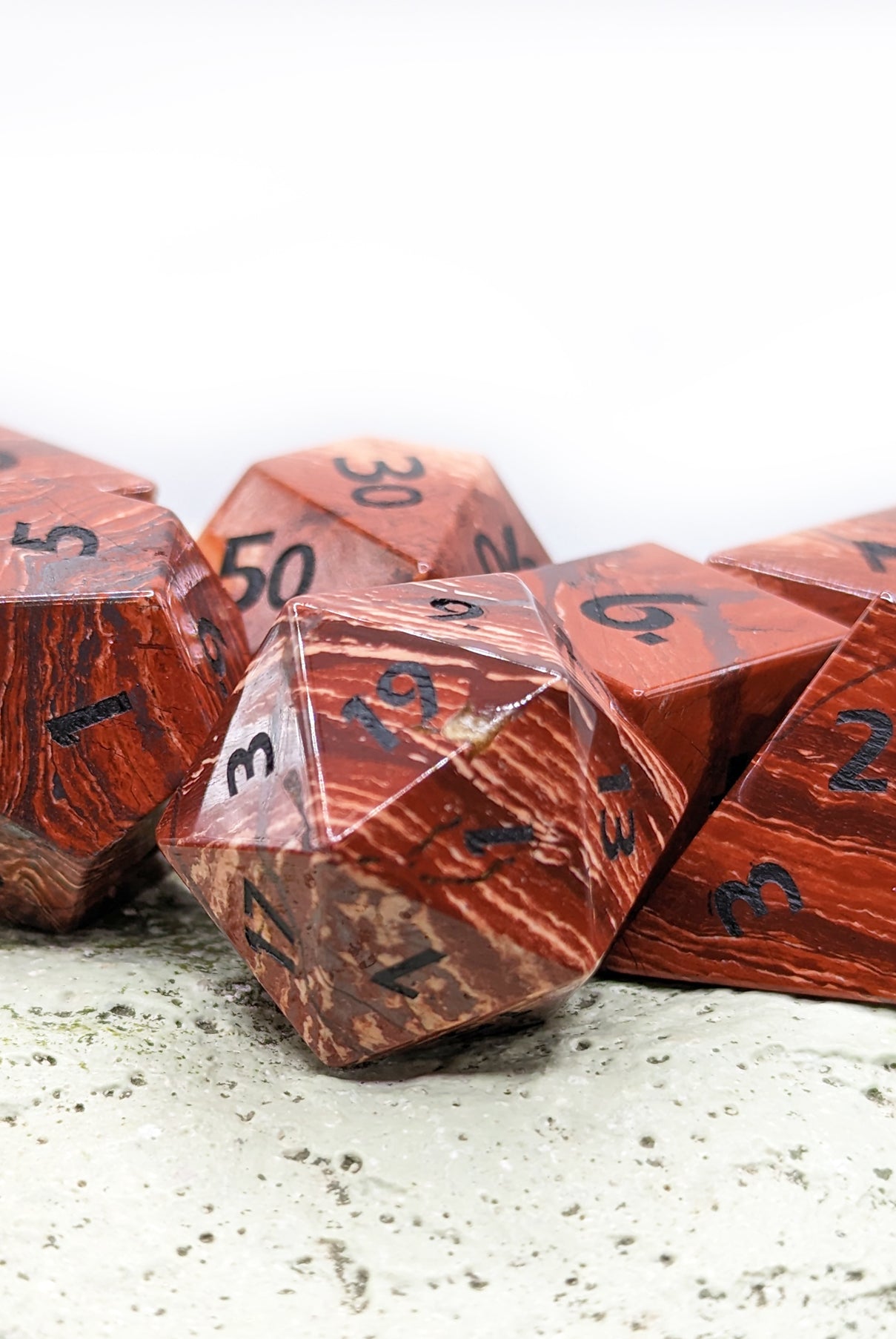 Red Gemstone dice for ttrpg games