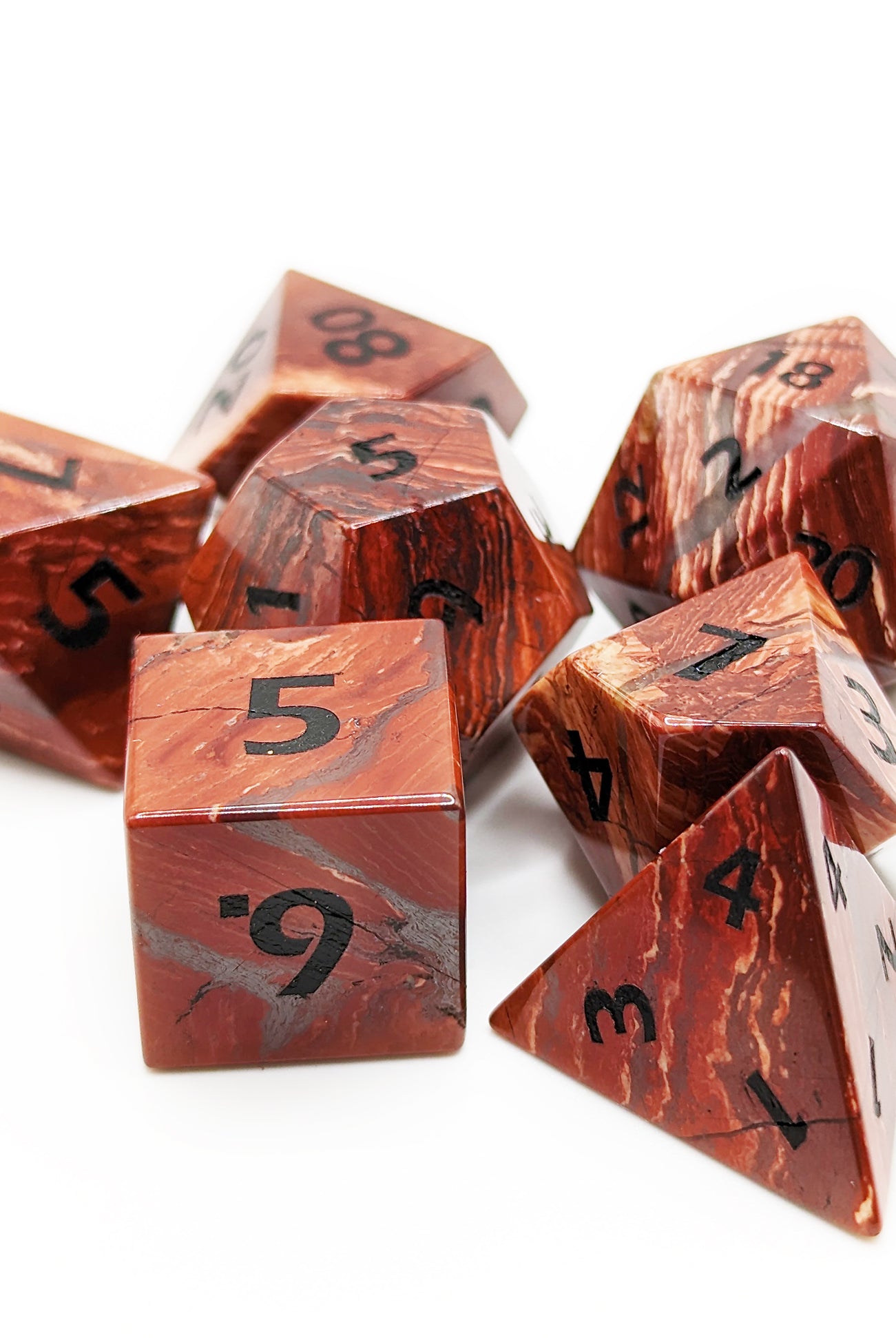 Gemstone Dice Blood Orchard Stone for dnd games