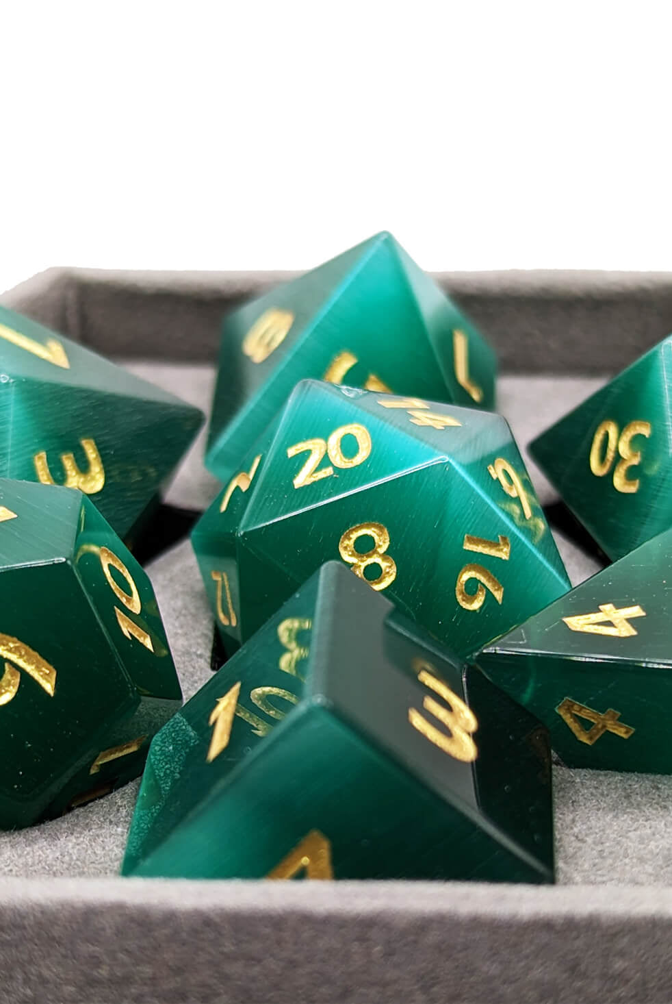 Peacock Cats Eye game dice for ttrpg games