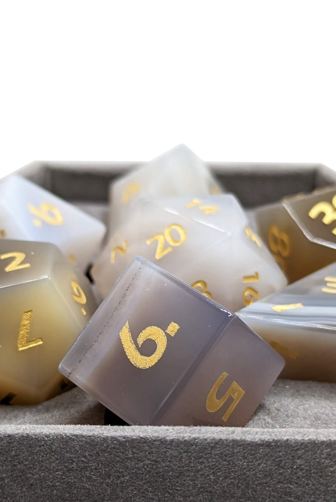 Gray Agate Gemstone Dice