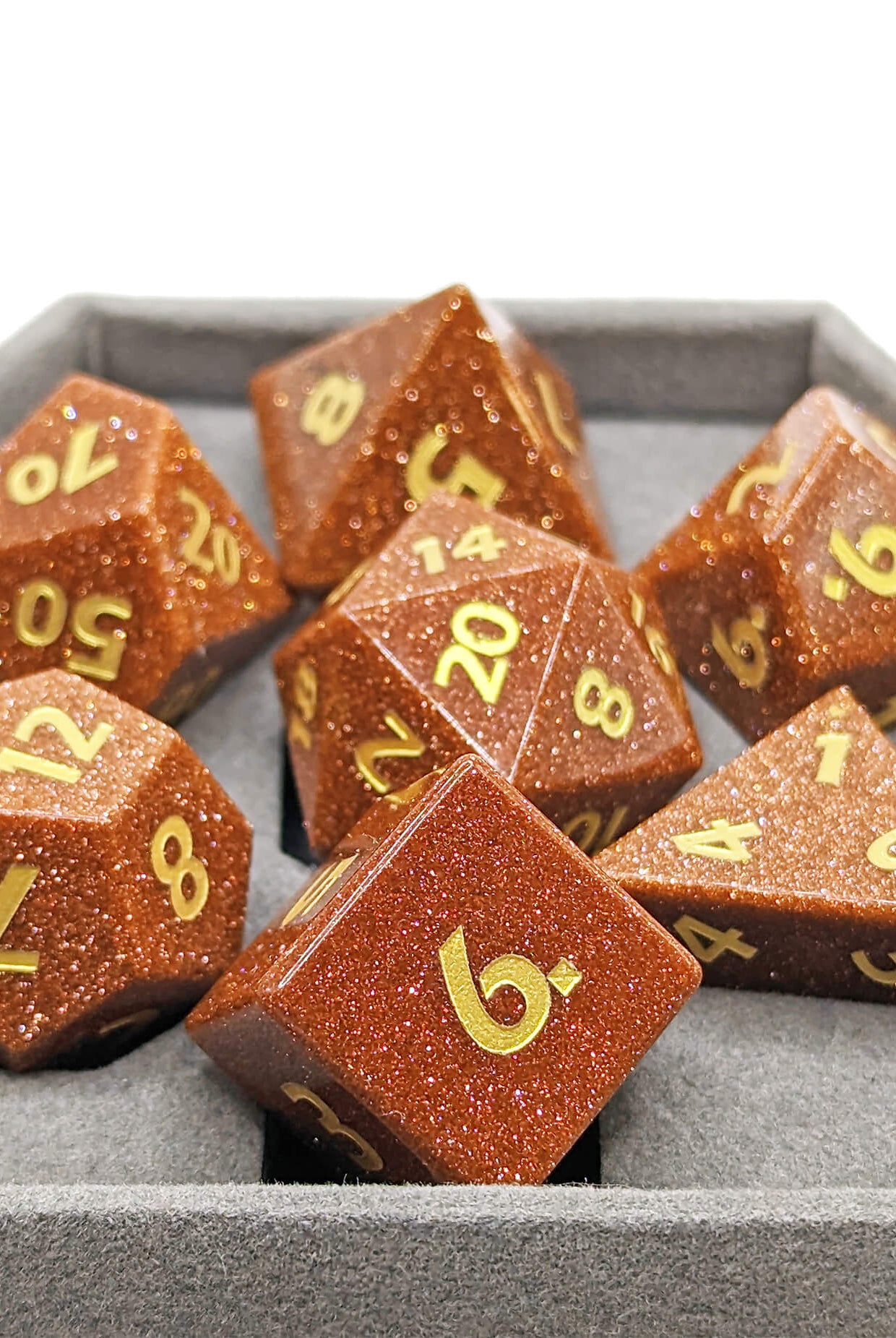 Honey Goldstone ttrpg dice for table top games