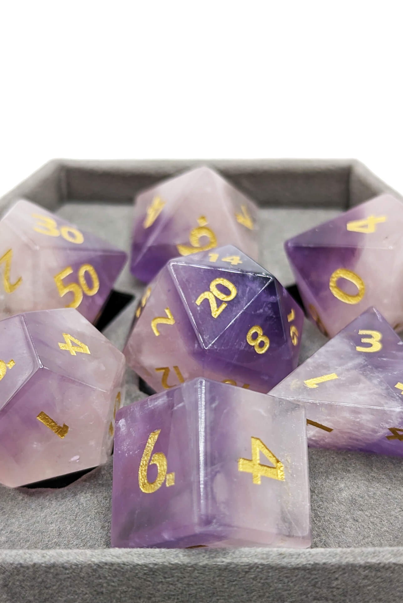Gemstone Dice Layered Purple Crystal