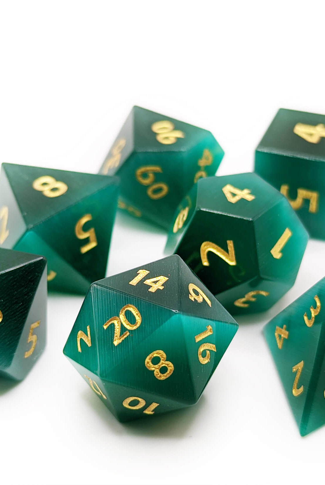 Peacock Cats Eye gemstone dice