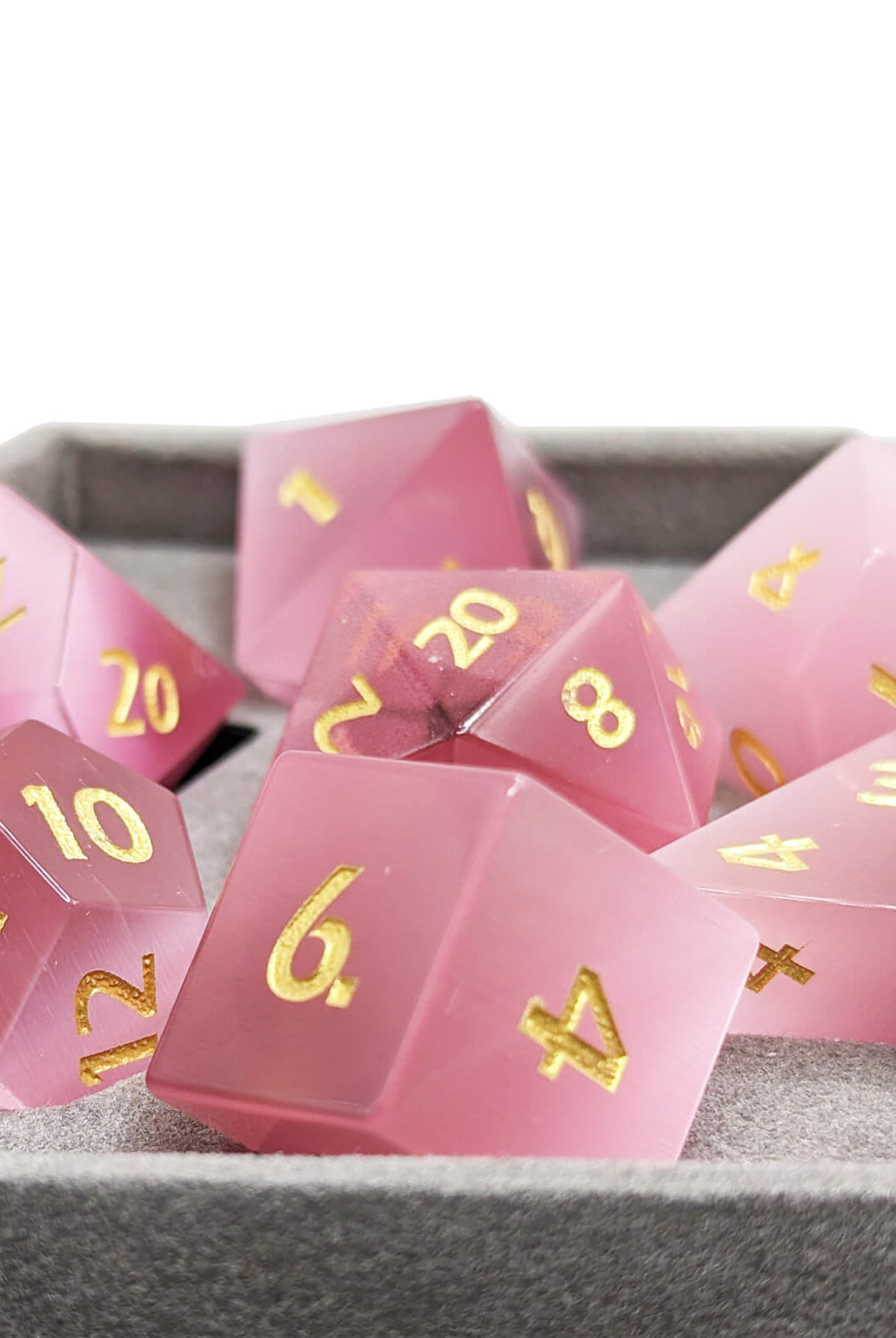 Pink Cats Eye Dice