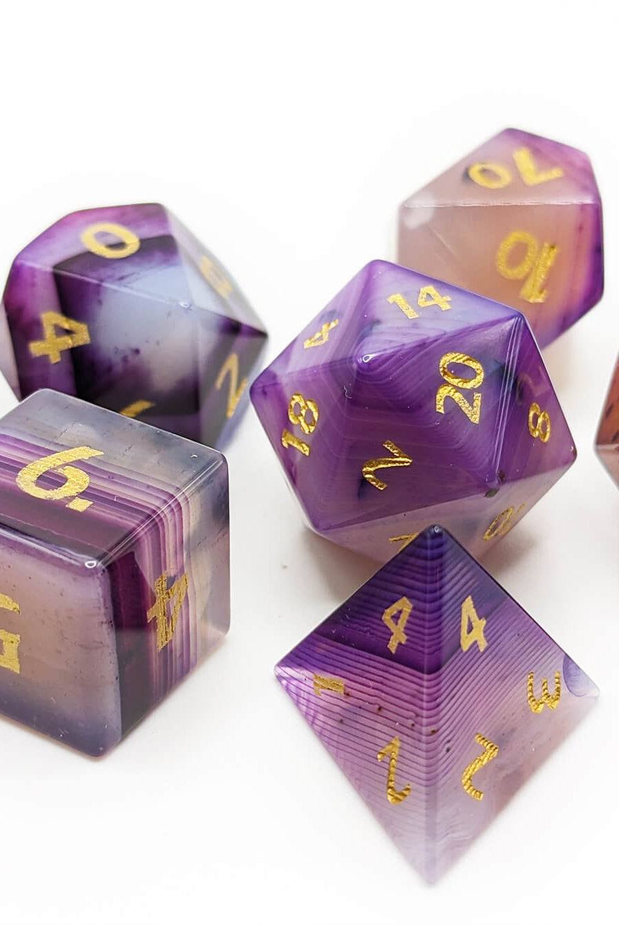 Purple gemstone dice agate