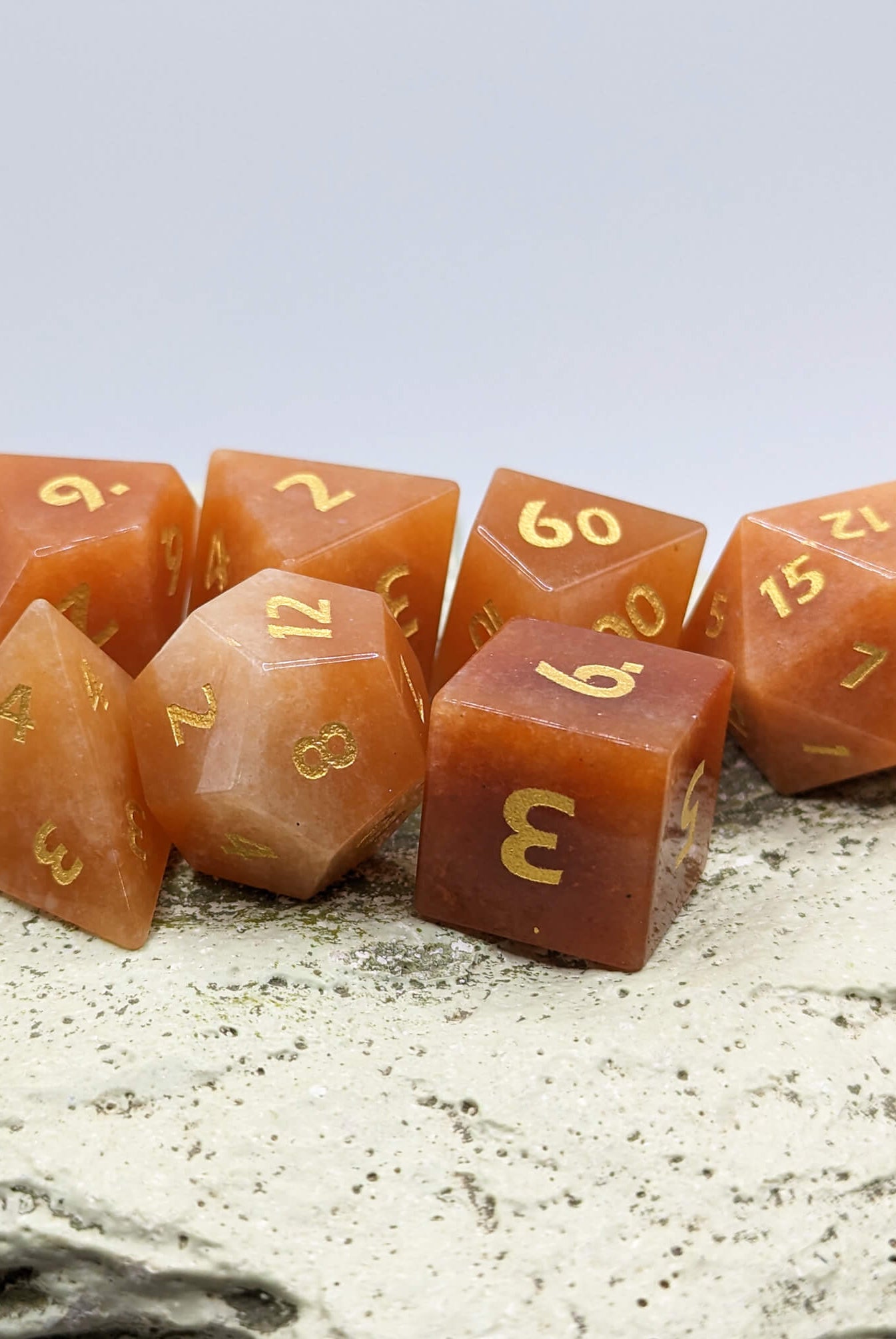 Gemstone red aventurine stone ttrpg dice