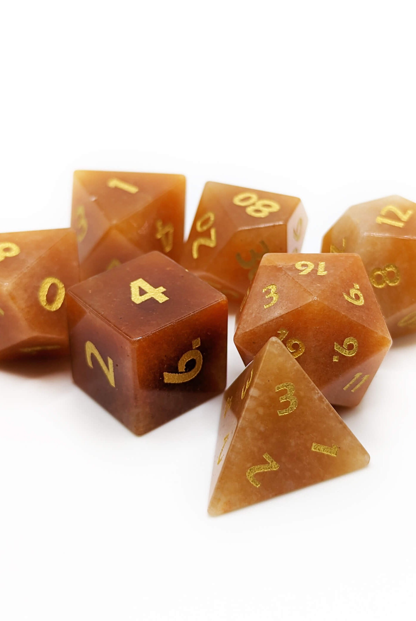 Red Aventurine stone dice set for dnd games