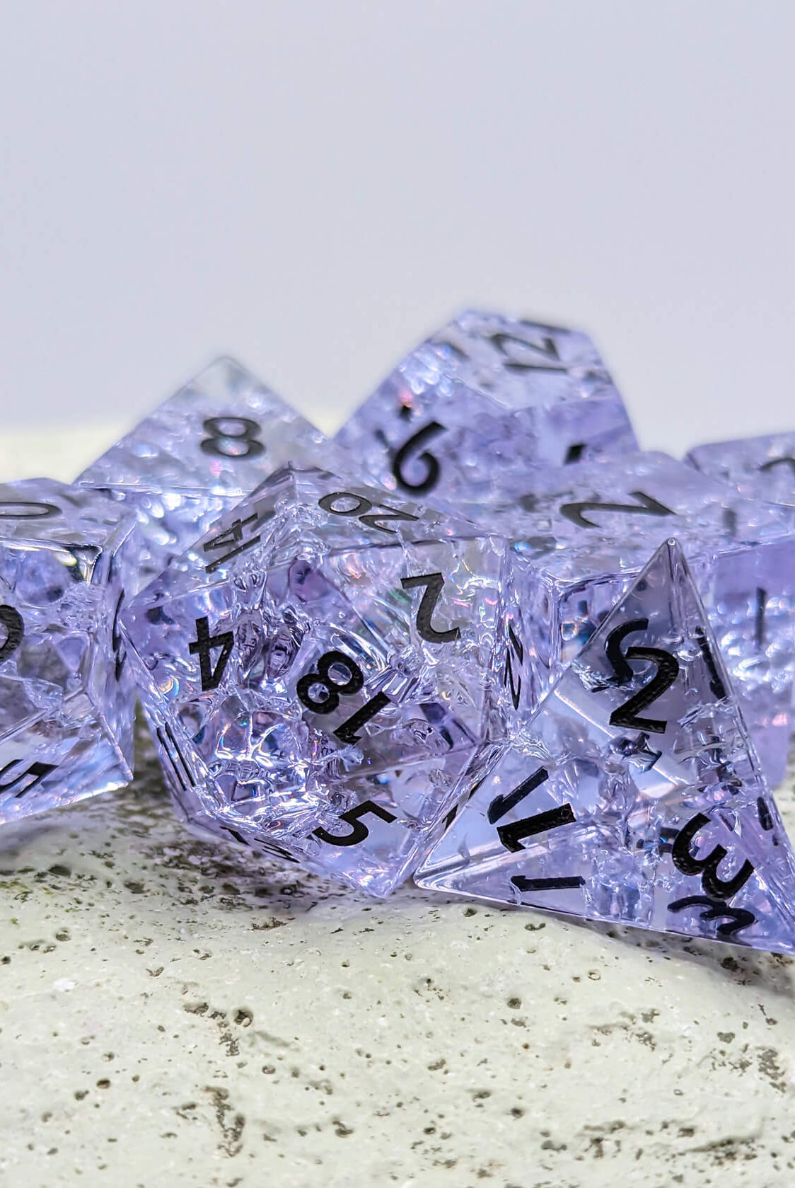 Purple sapphire dice for dnd games