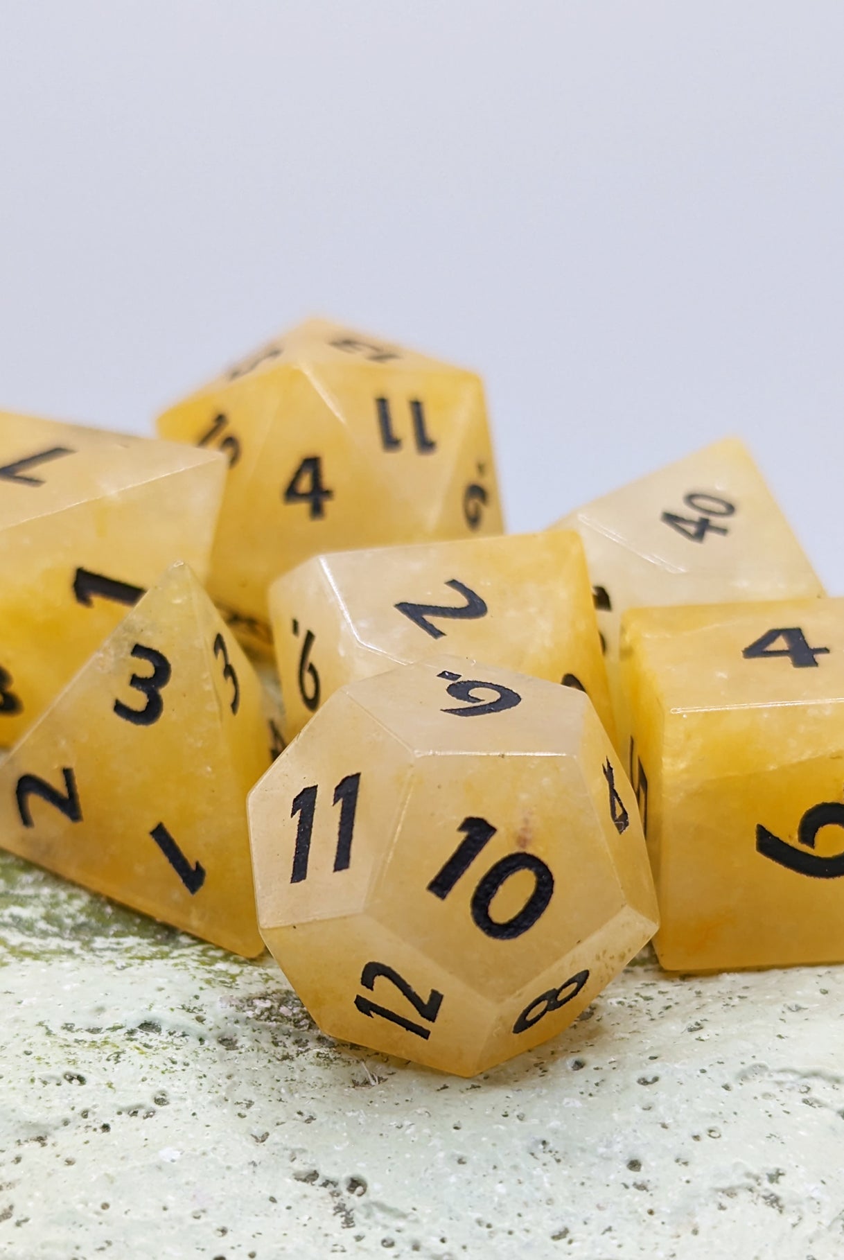 topaz gemstone dice set for rpg games