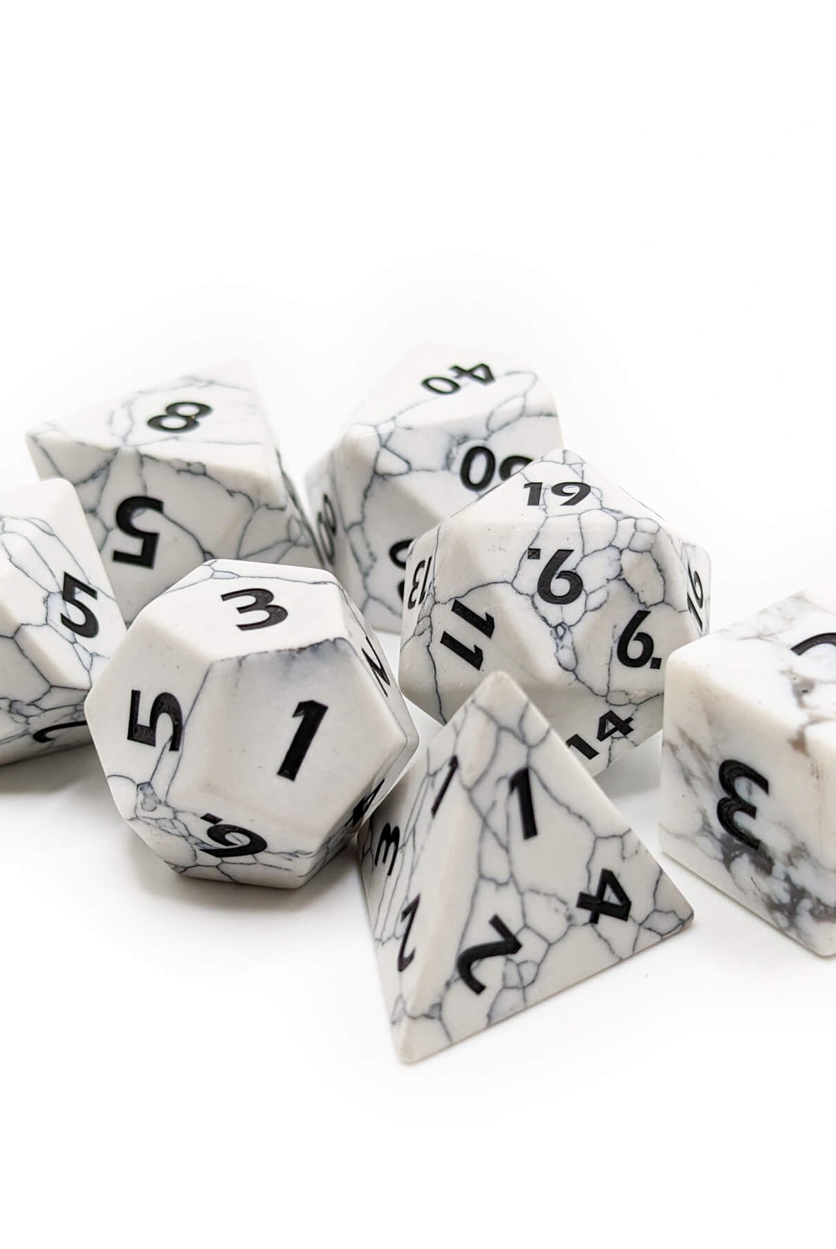 Beautiful marble turquiose dice set for dnd and other tabletop games