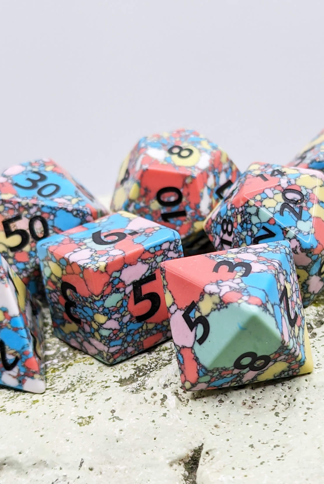 gemstone ttrpg dice