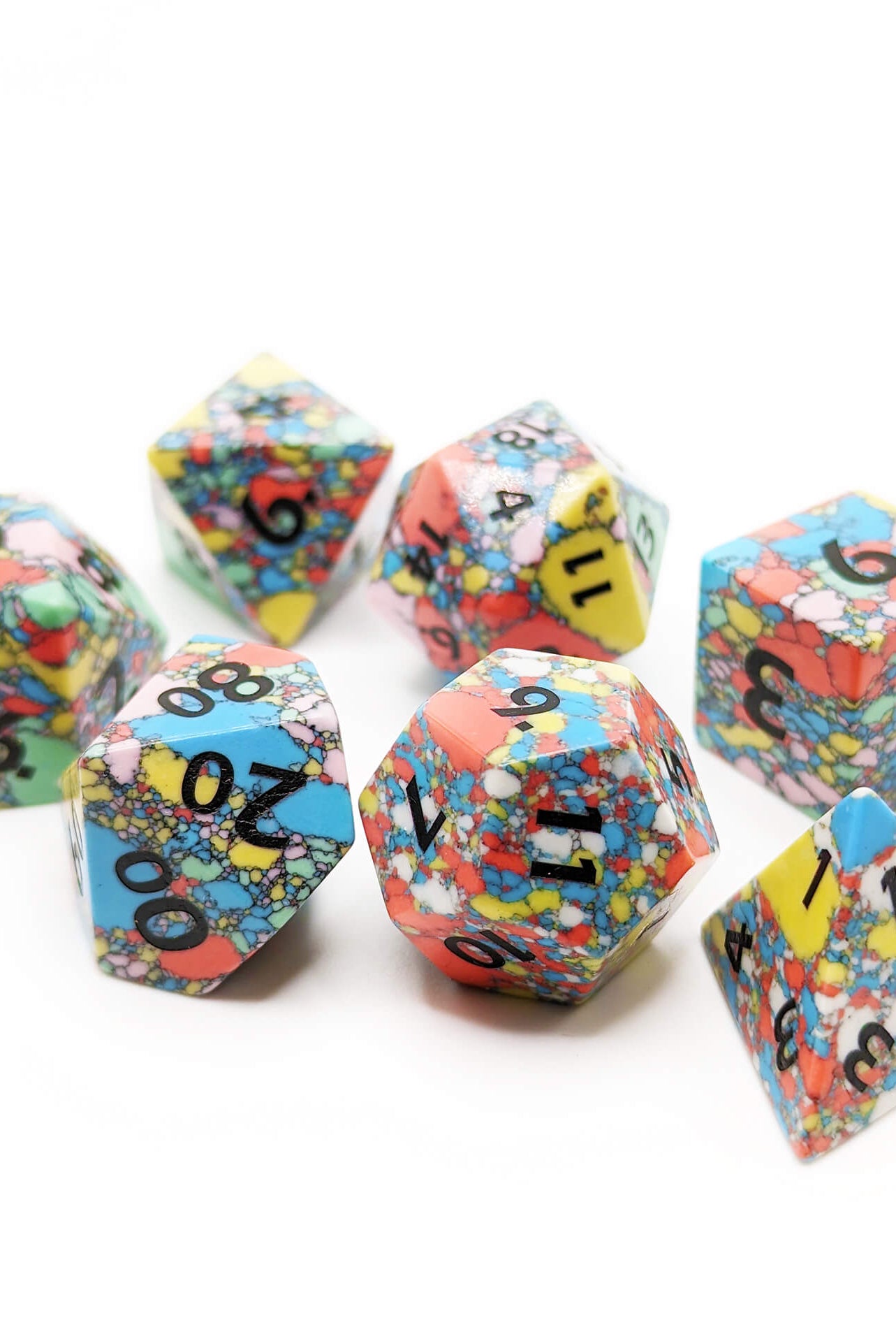 Gemstone mosaic turquoise dice
