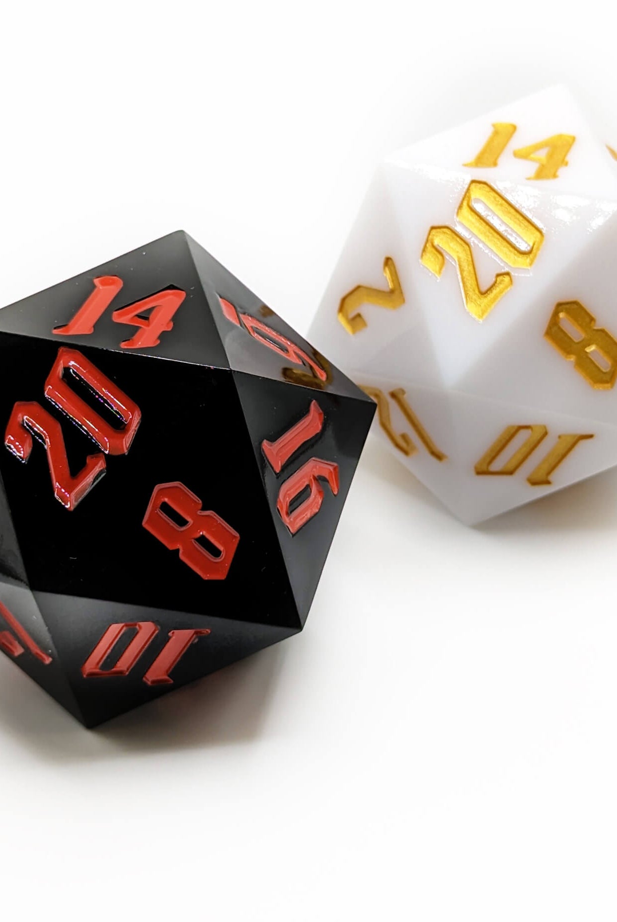 Giant d20 opaque dice for dnd and ttrpg games
