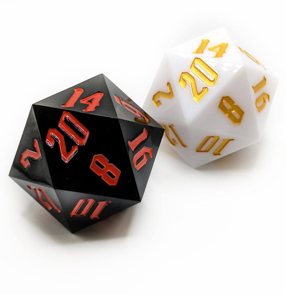 Giant d20 opaque dice for dnd and ttrpg games