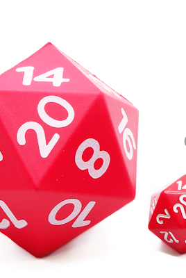 Giant Foam Dice sets size comparison at Dark Elf Dice