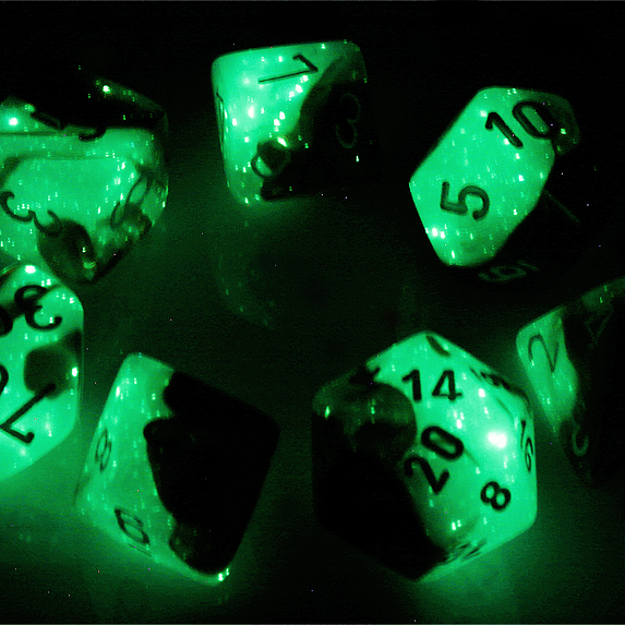 glow in the dark chessex dice review
