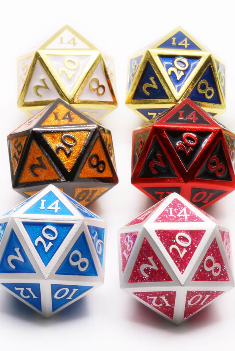 Metal D20 Dice on sale at Dark Elf Dice