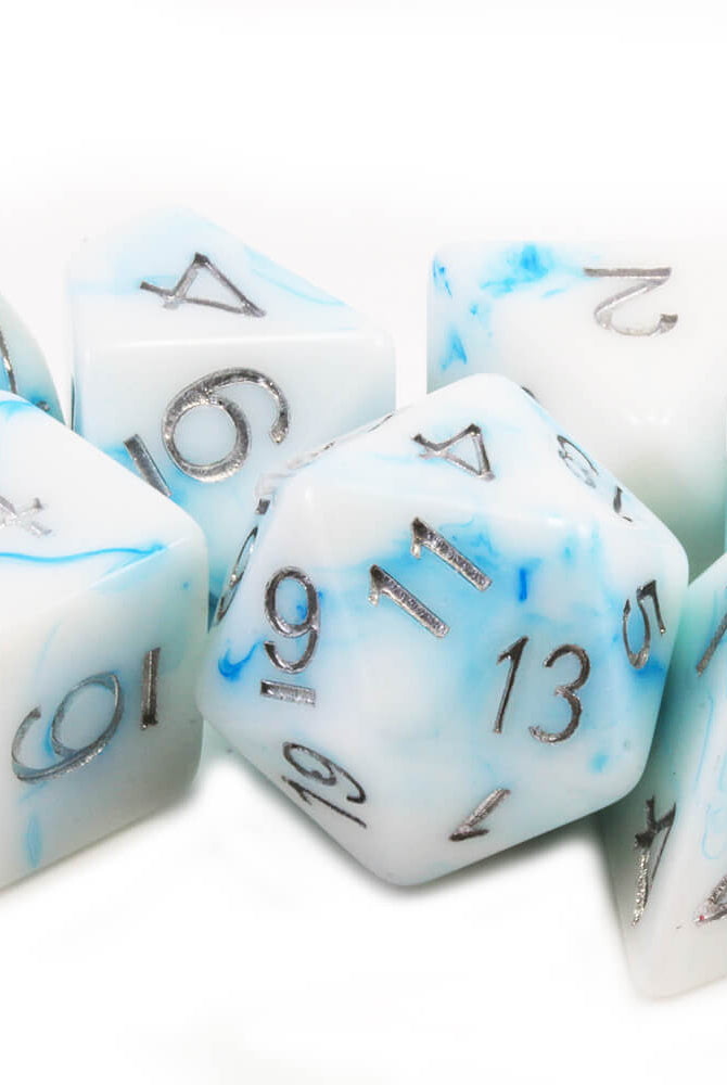 Blue Permafrost TTRPG dice 2