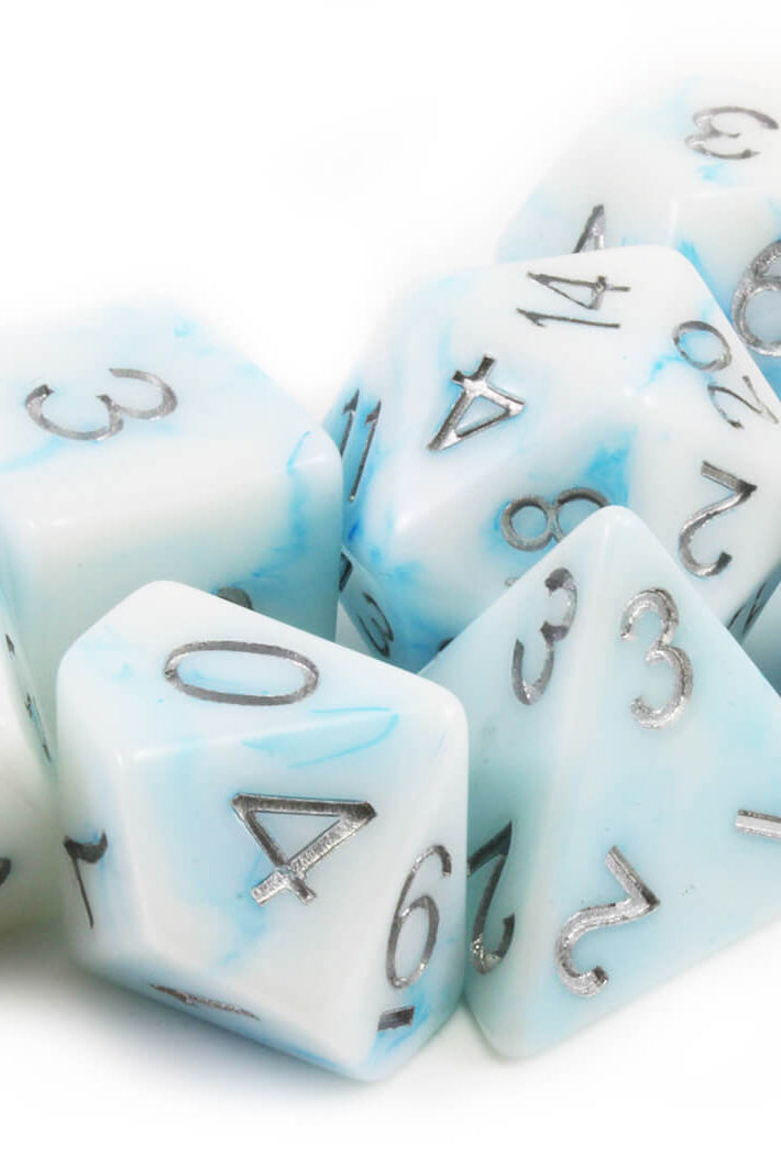 Blue Permafrost TTRPG dice 3