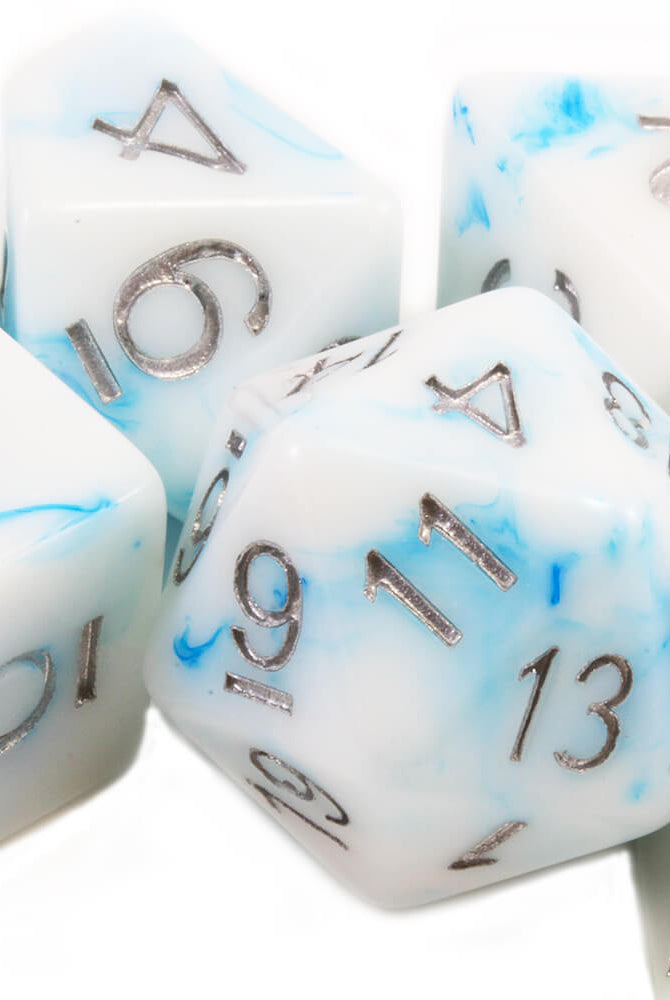 Blue Permafrost TTRPG dice