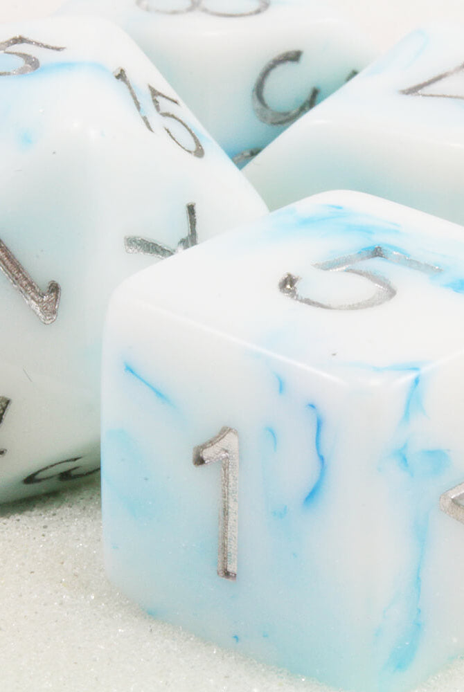 Blue Permafrost TTRPG dice 4