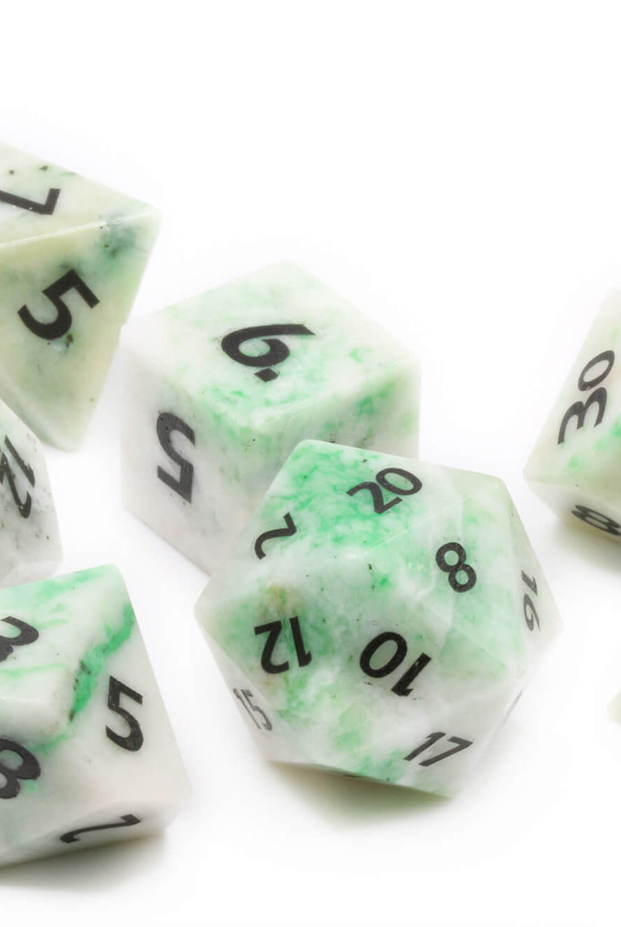 Dark Elf Dice Jade Dice for TTRPG Games
