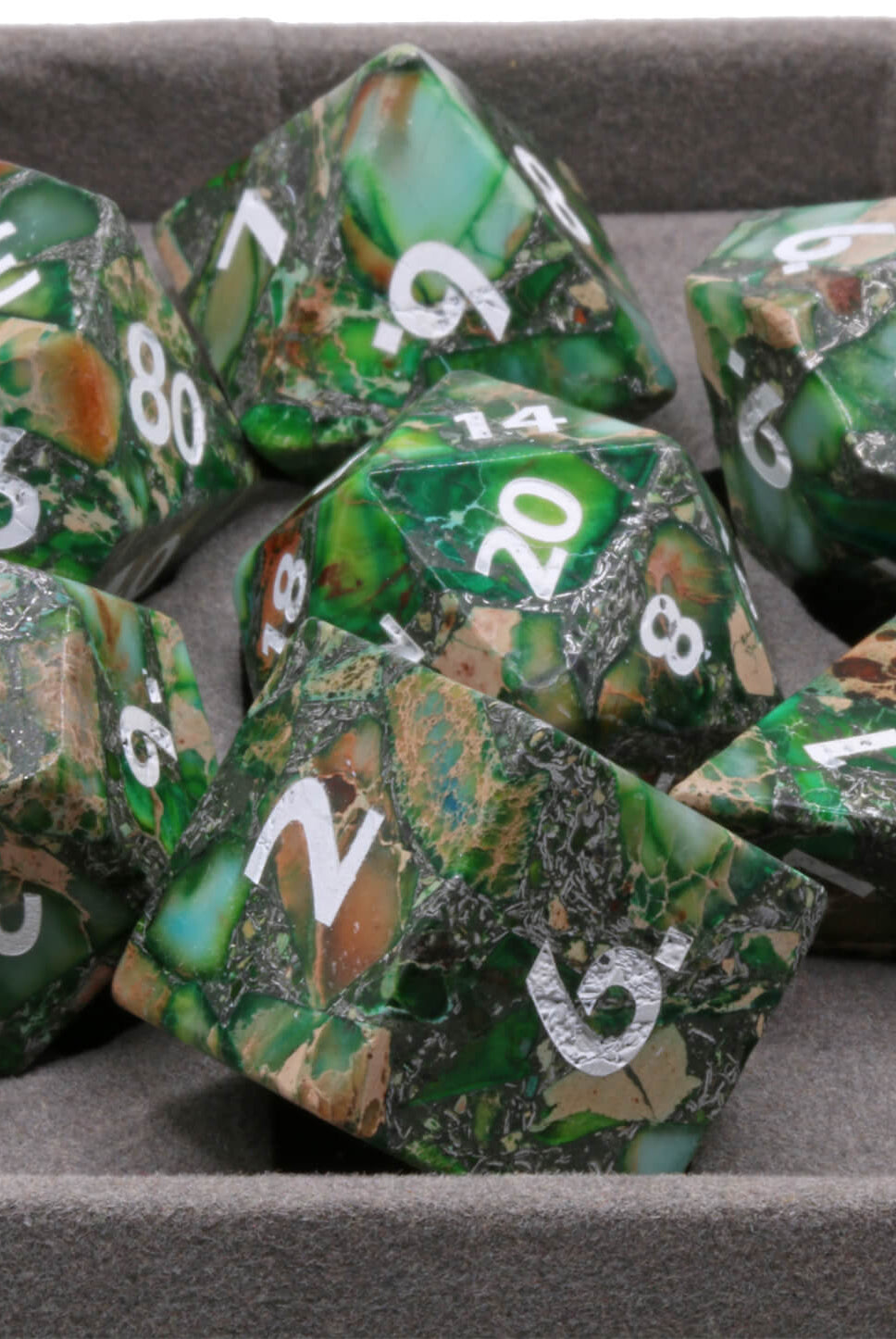 Green Imperial Jasper gemstone dice