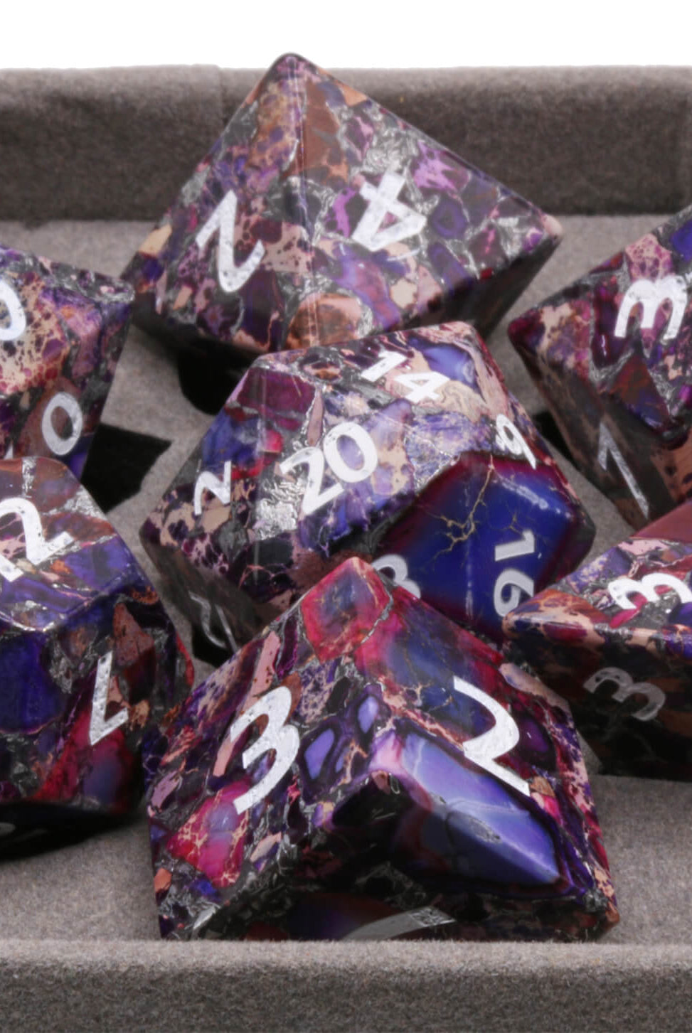 Imperial Jasper Purple Gemstone Dice