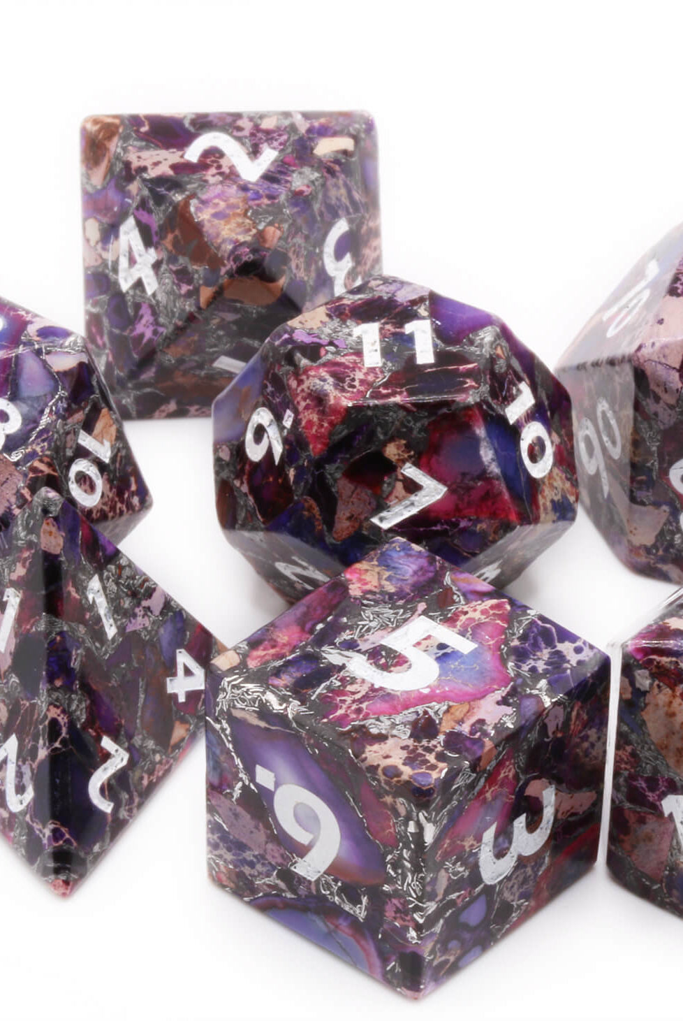Purple gemstone dice on sale at Dark Elf Dice