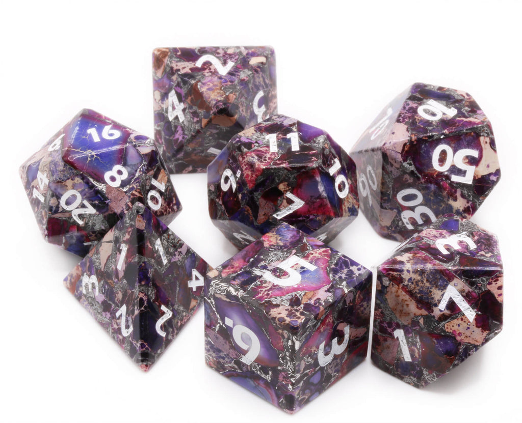 Purple gemstone dice on sale at Dark Elf Dice