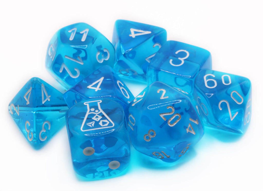 Tropical Blue Translucent Lab Dice by Chessex