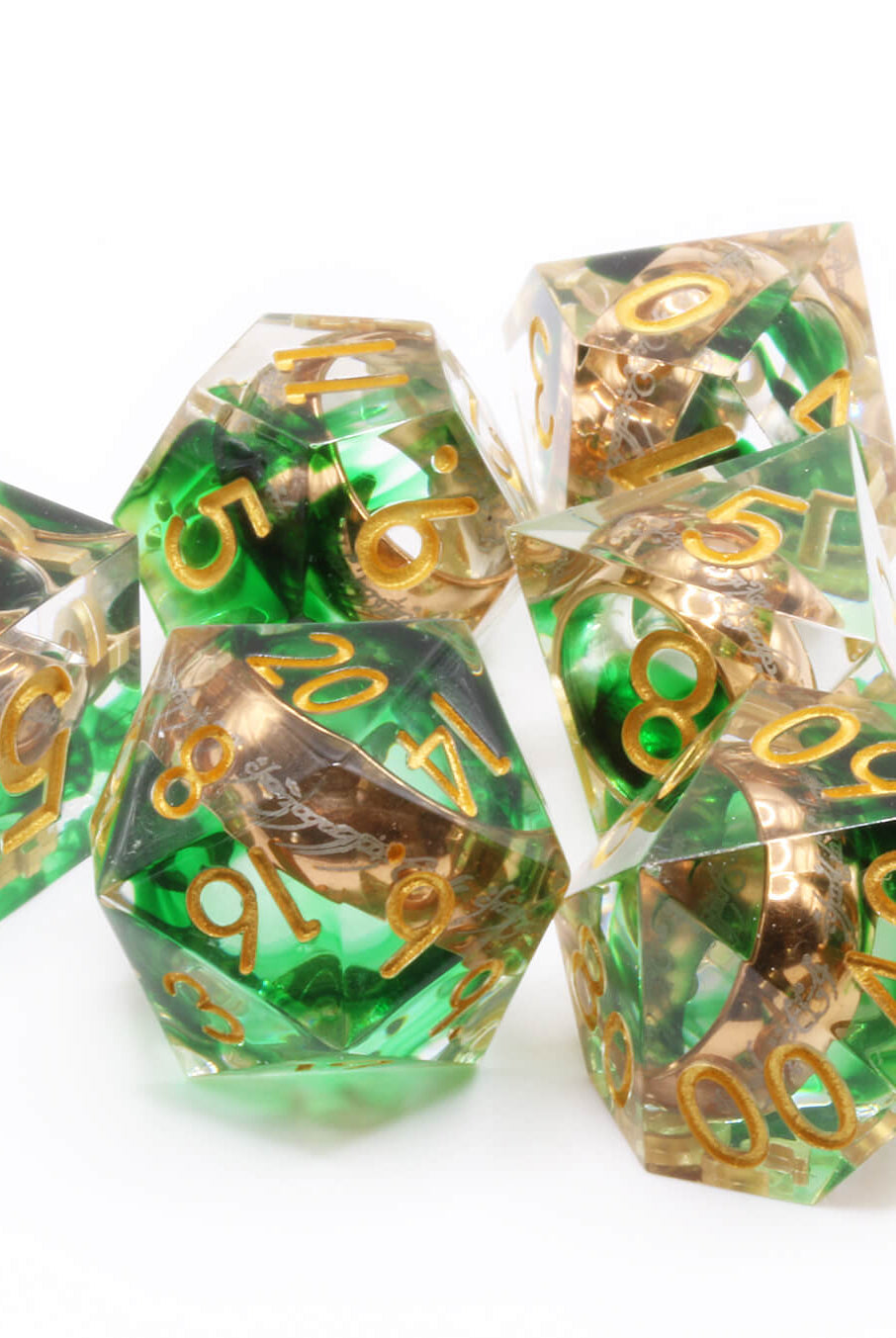 Gold Magic Ring Dice Sets for TTRPG Games