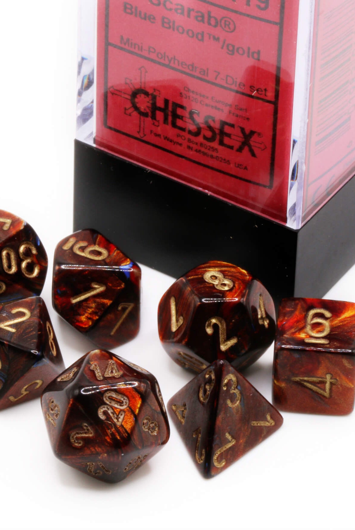 On sale at Dark Elf Dice: Chessex Mini Blue Blood Dice