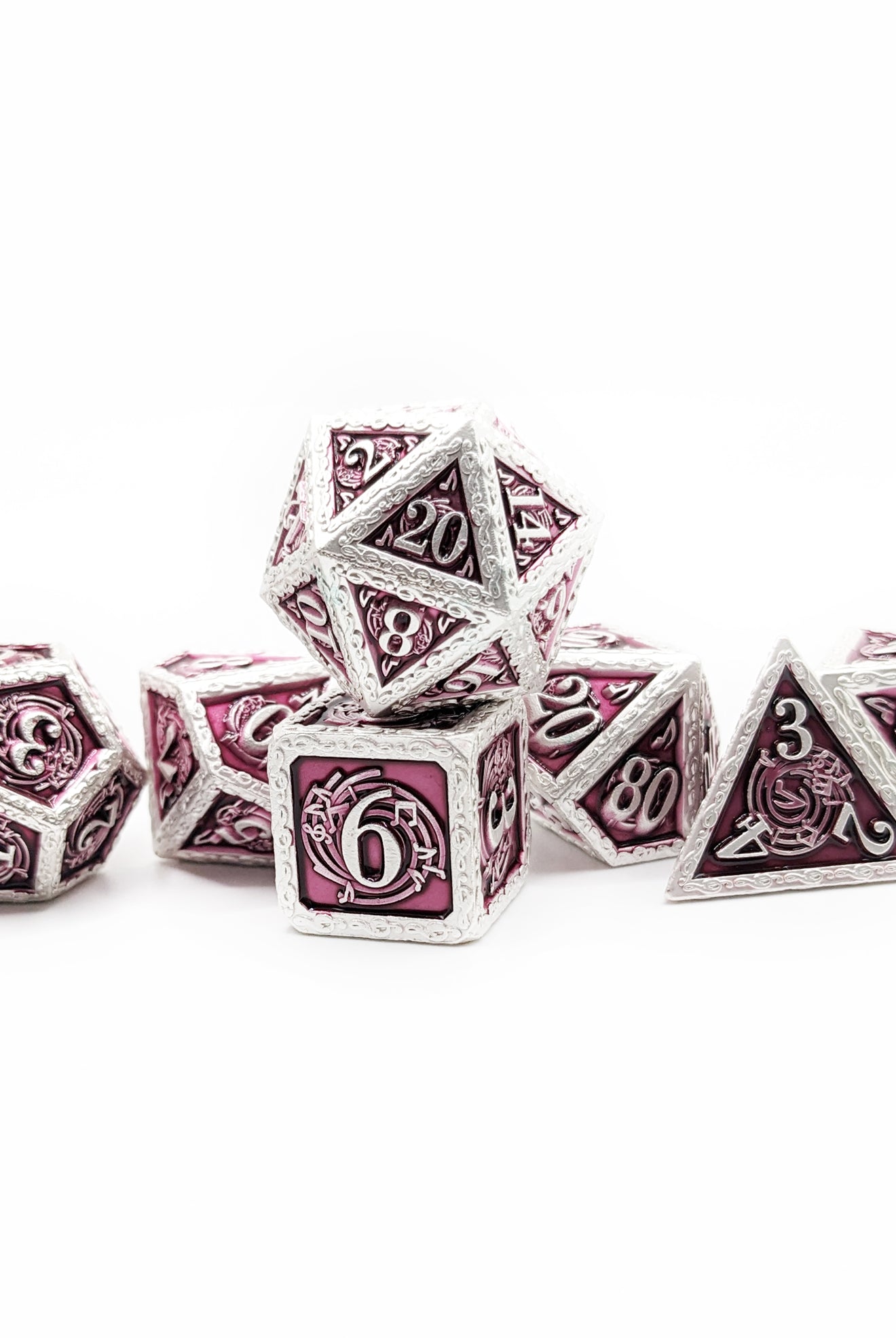 Cool metal Musical notes dice silver and purple